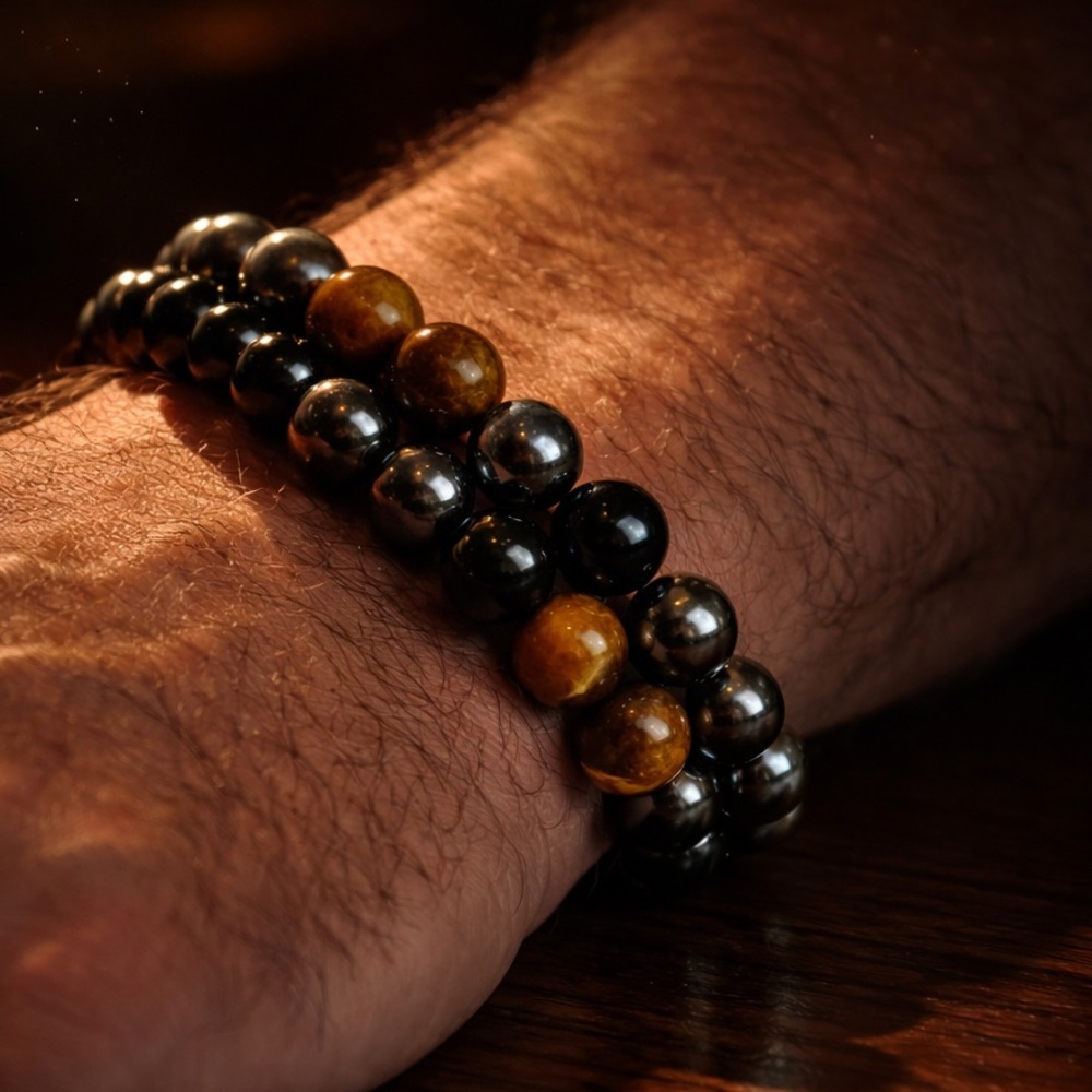 Black and Brown Beaded Bracelet